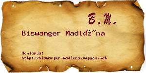 Biswanger Madléna névjegykártya